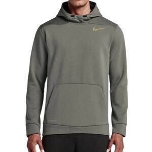 Nike Therma-Fit Max Training Hoodie Grey Gold Pullover Sweatshirt XL Men's